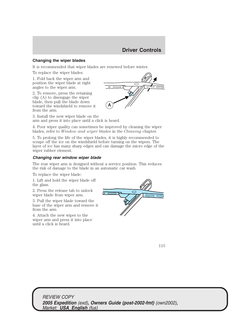 Driver controls | FORD 2005 Expedition v.1 User Manual | Page 115 / 368