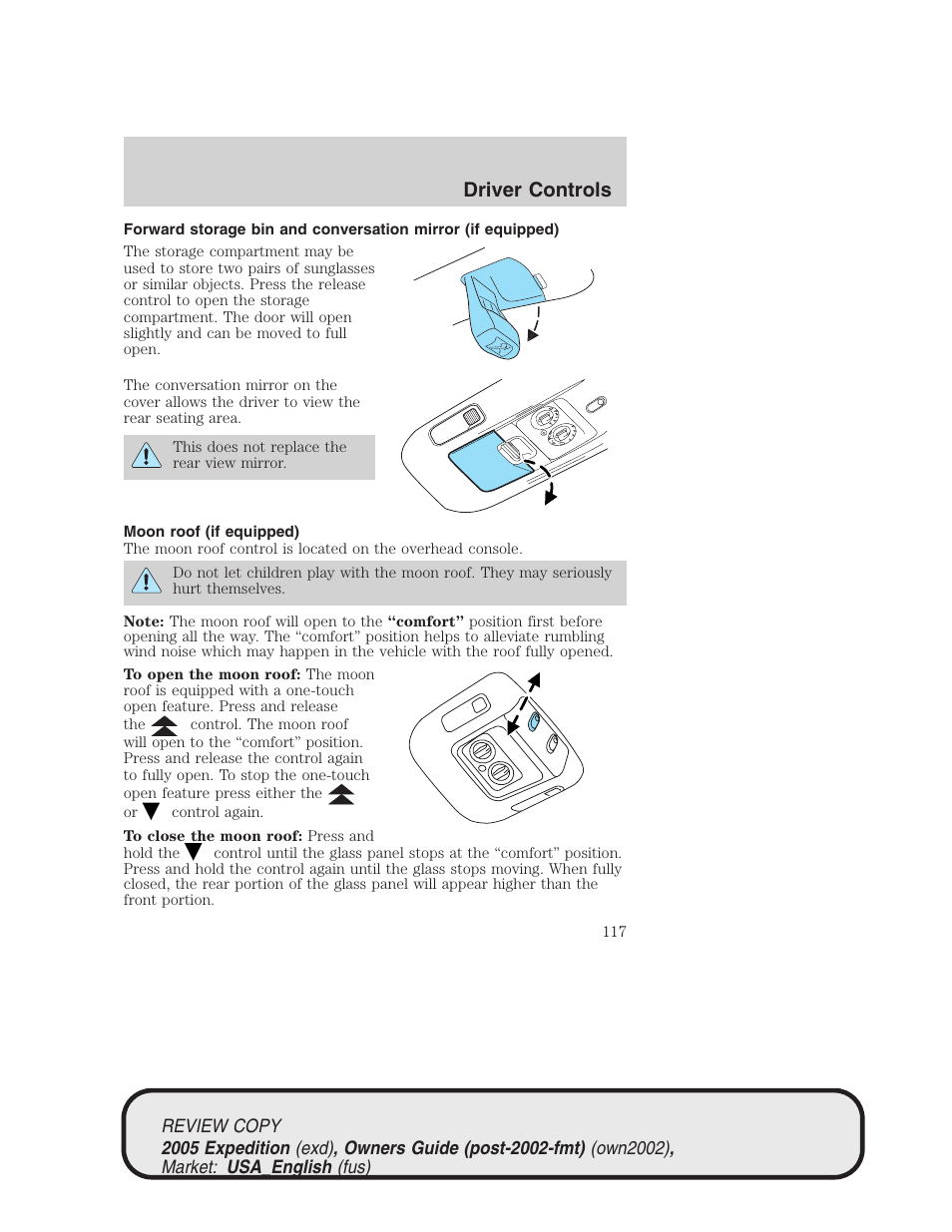 Driver controls | FORD 2005 Expedition v.1 User Manual | Page 117 / 368