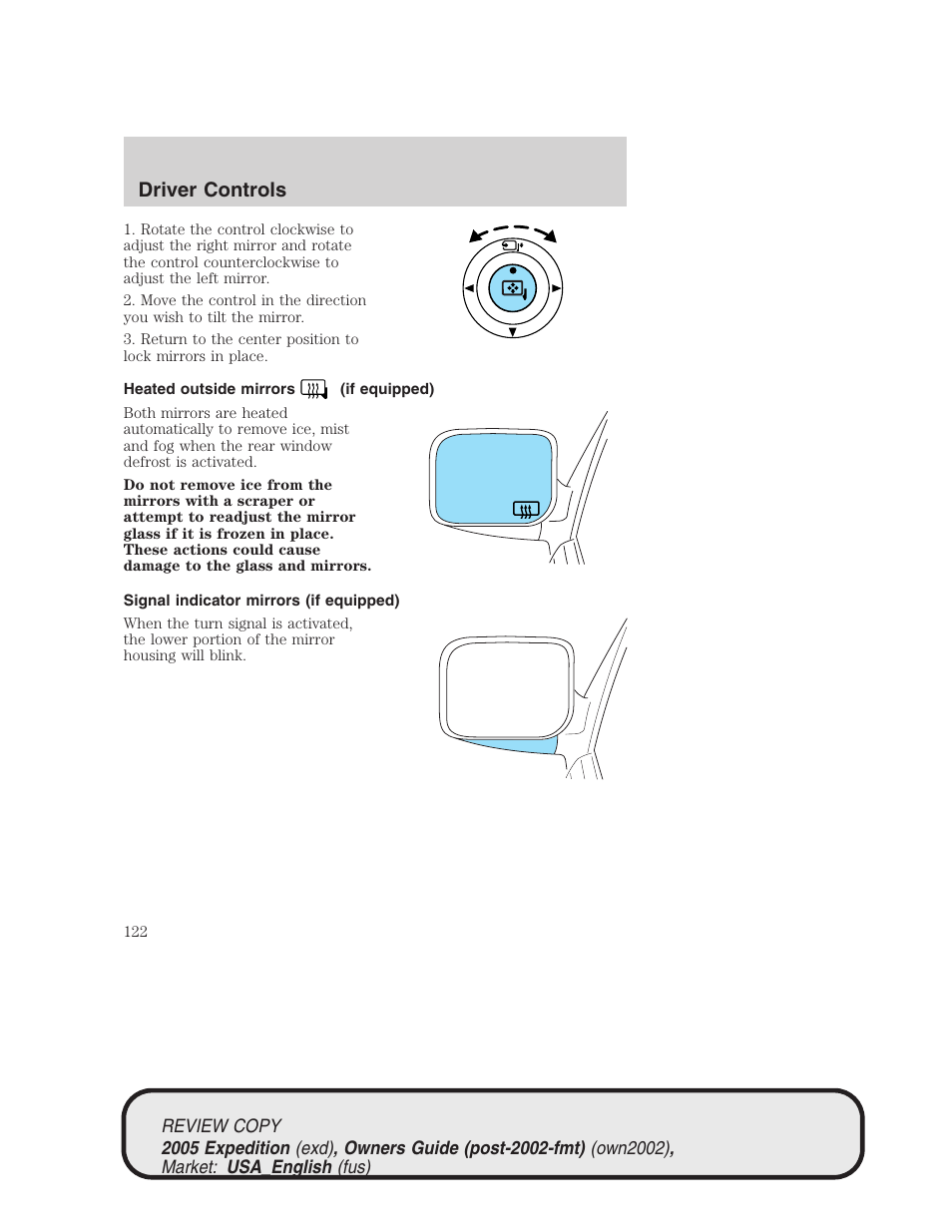 Driver controls | FORD 2005 Expedition v.1 User Manual | Page 122 / 368