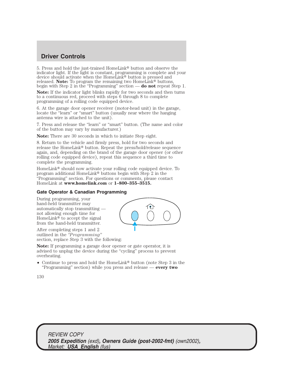 Driver controls | FORD 2005 Expedition v.1 User Manual | Page 130 / 368
