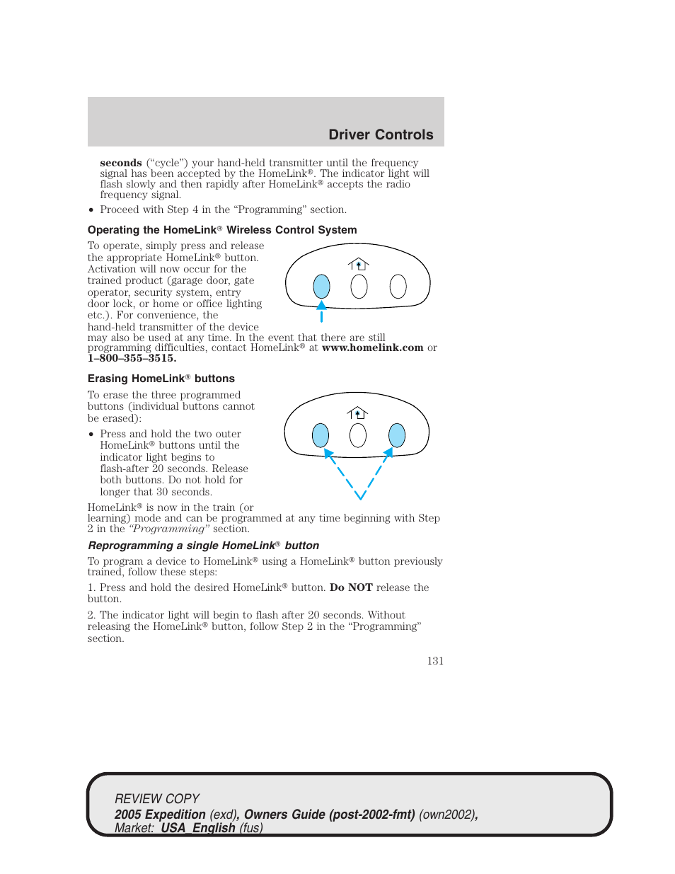 Driver controls | FORD 2005 Expedition v.1 User Manual | Page 131 / 368