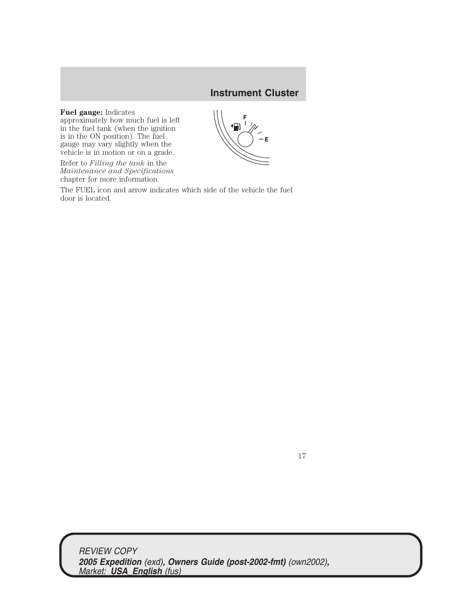 Instrument cluster | FORD 2005 Expedition v.1 User Manual | Page 17 / 368