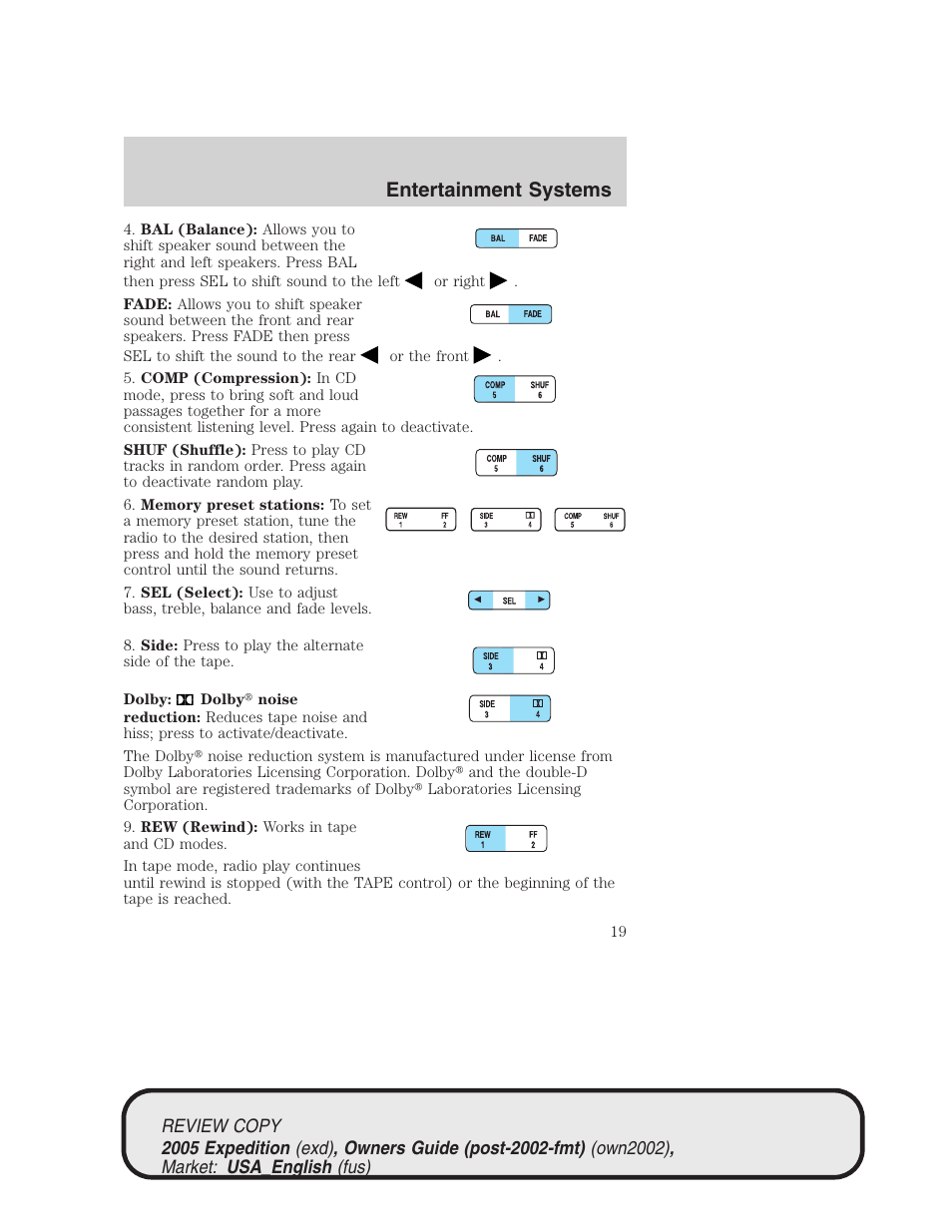 Entertainment systems | FORD 2005 Expedition v.1 User Manual | Page 19 / 368