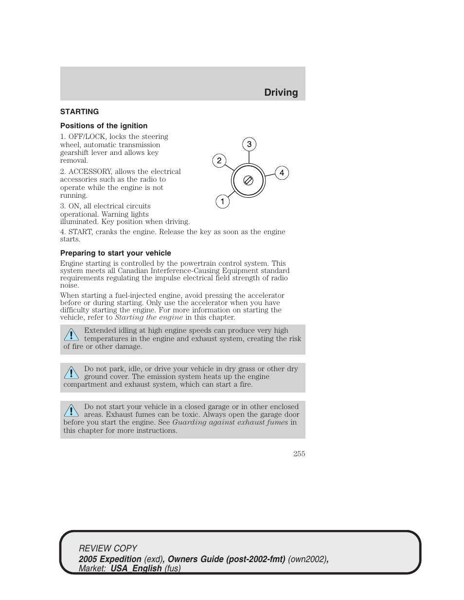 Driving | FORD 2005 Expedition v.1 User Manual | Page 255 / 368
