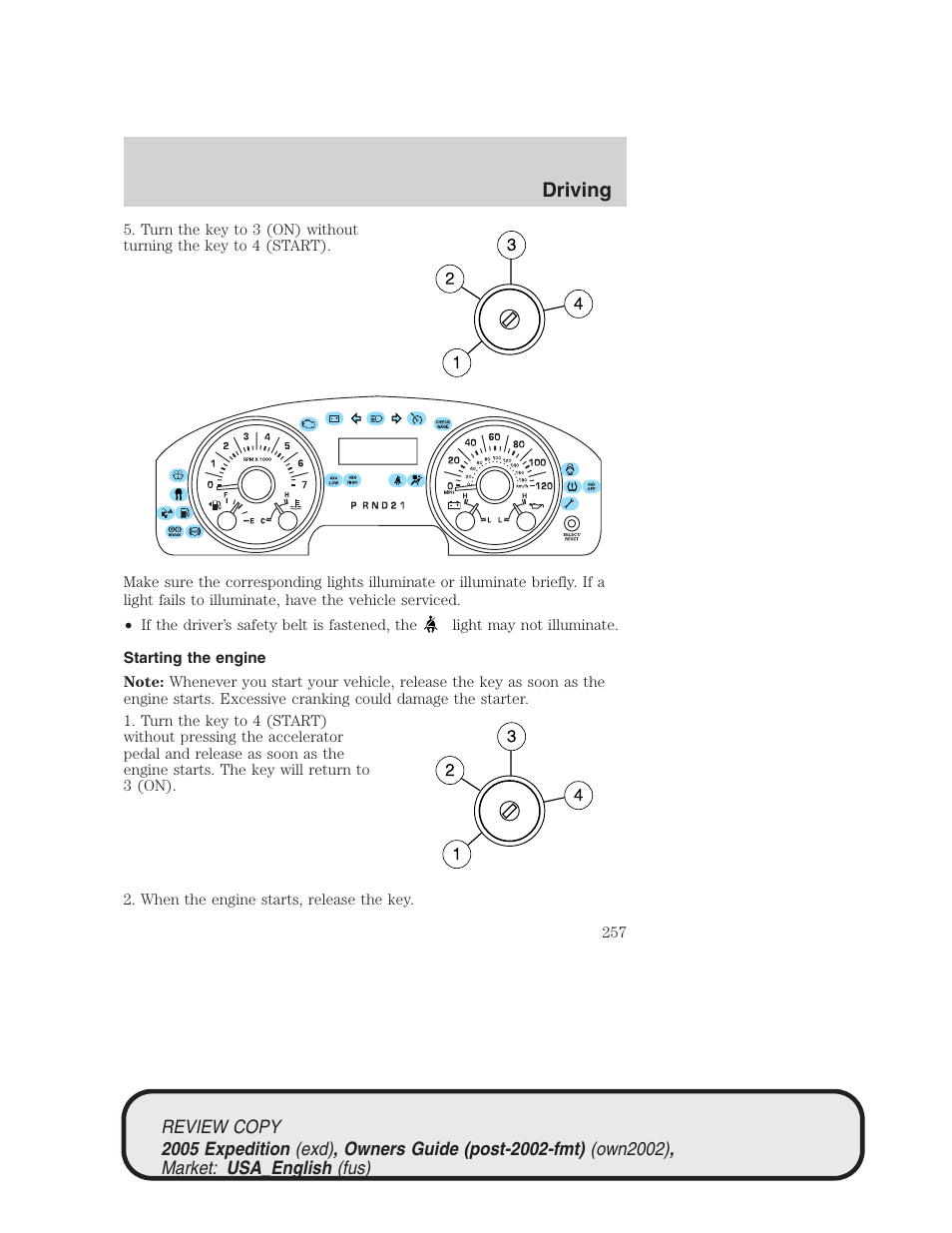 Driving | FORD 2005 Expedition v.1 User Manual | Page 257 / 368