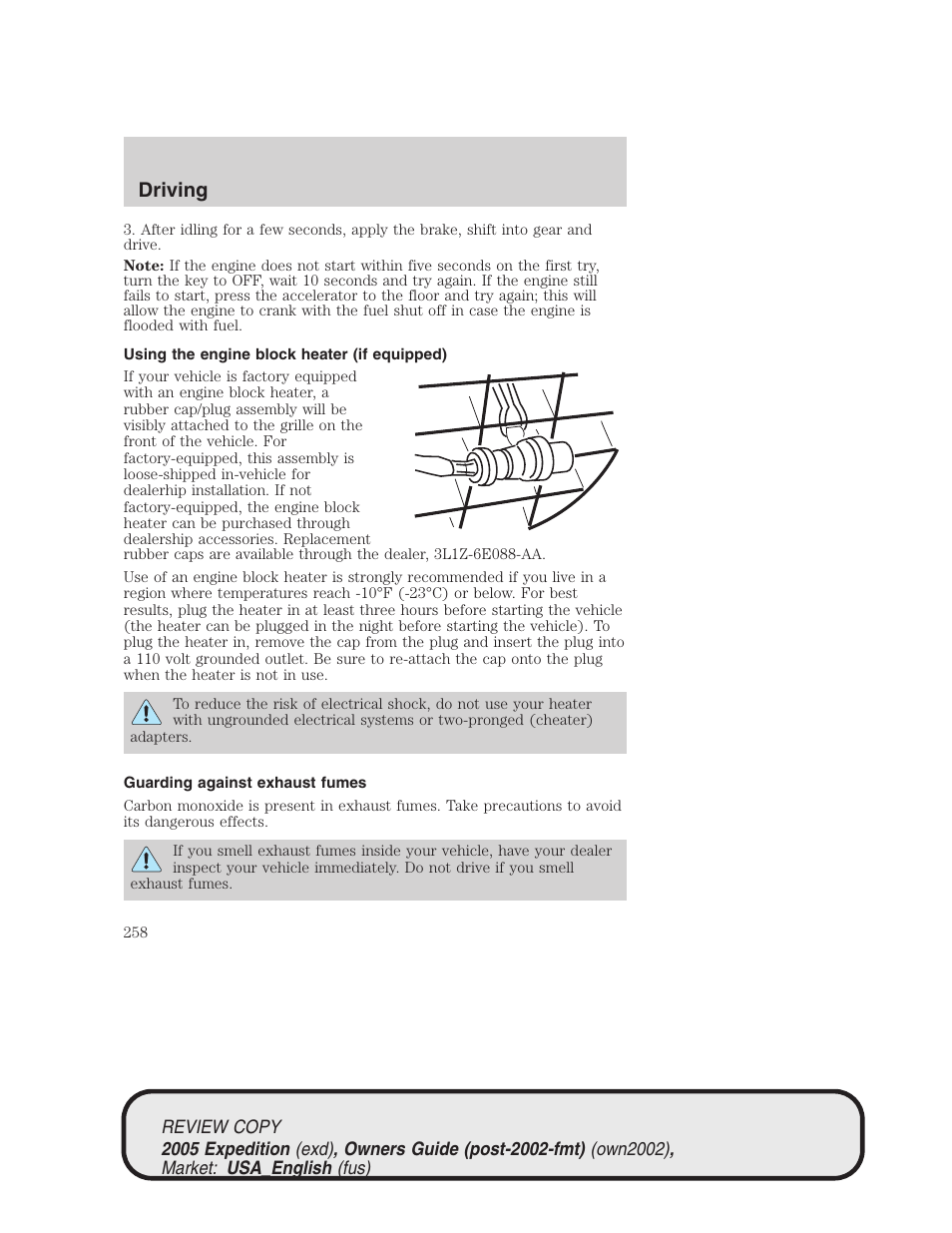 Driving | FORD 2005 Expedition v.1 User Manual | Page 258 / 368