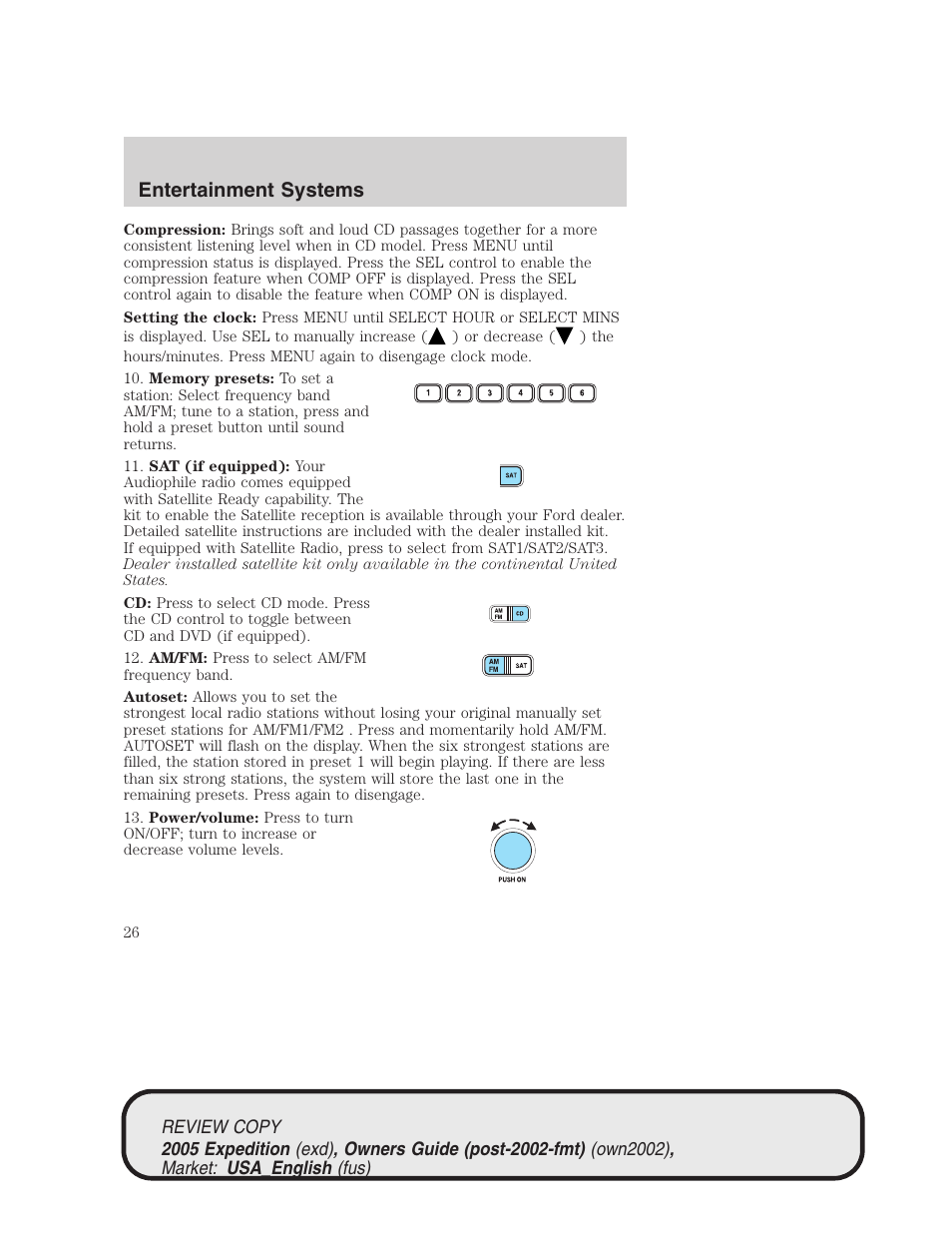 Entertainment systems | FORD 2005 Expedition v.1 User Manual | Page 26 / 368
