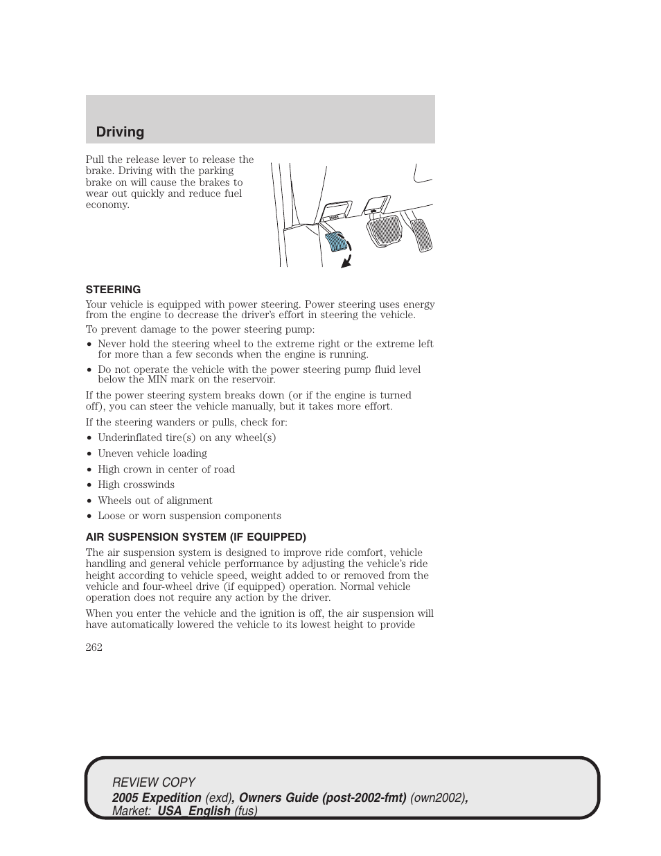 Driving | FORD 2005 Expedition v.1 User Manual | Page 262 / 368