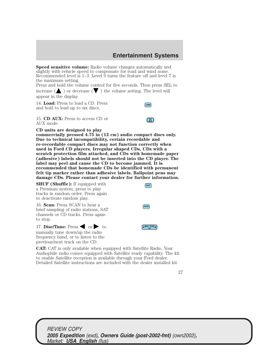 Entertainment systems | FORD 2005 Expedition v.1 User Manual | Page 27 / 368