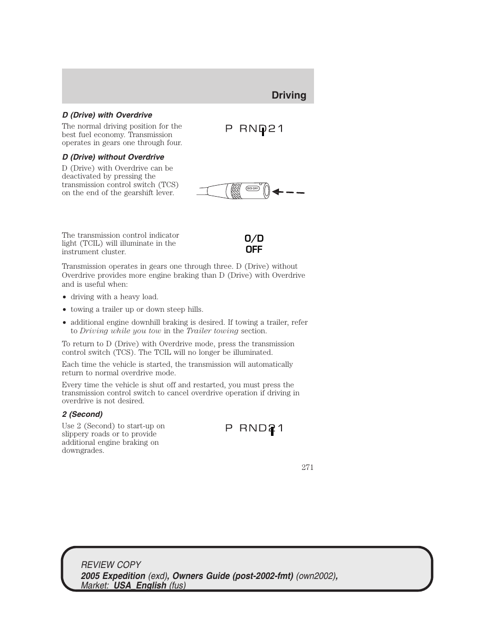 Driving | FORD 2005 Expedition v.1 User Manual | Page 271 / 368