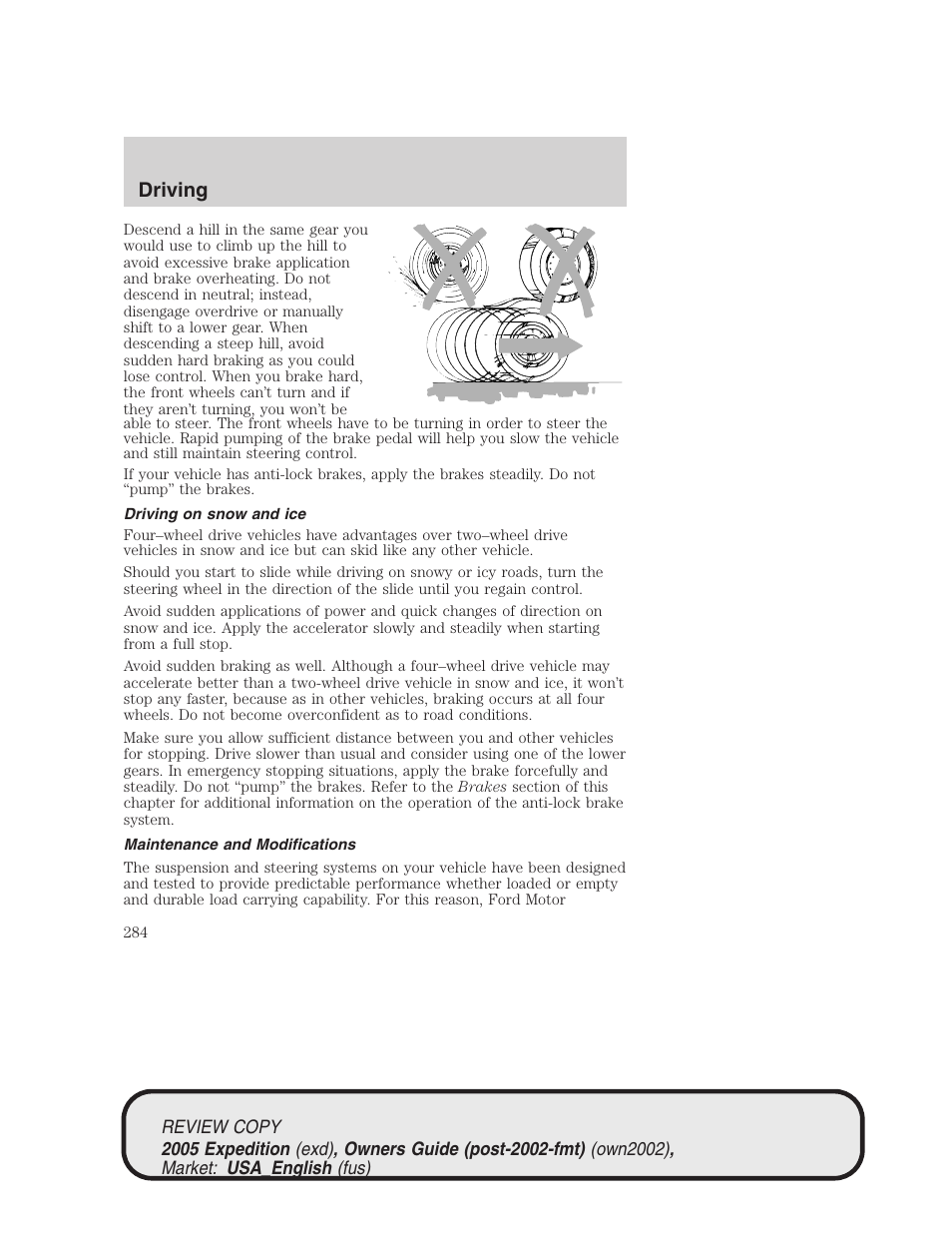 Driving | FORD 2005 Expedition v.1 User Manual | Page 284 / 368