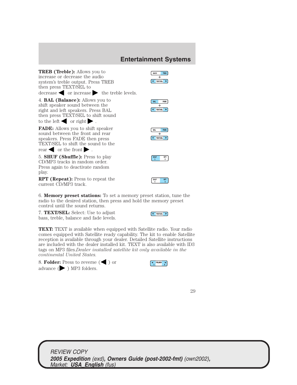 Entertainment systems | FORD 2005 Expedition v.1 User Manual | Page 29 / 368