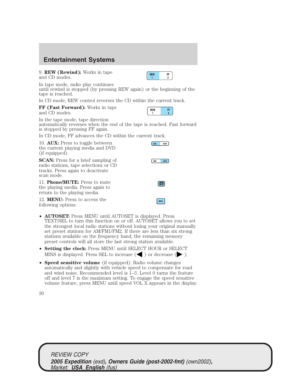 Entertainment systems | FORD 2005 Expedition v.1 User Manual | Page 30 / 368