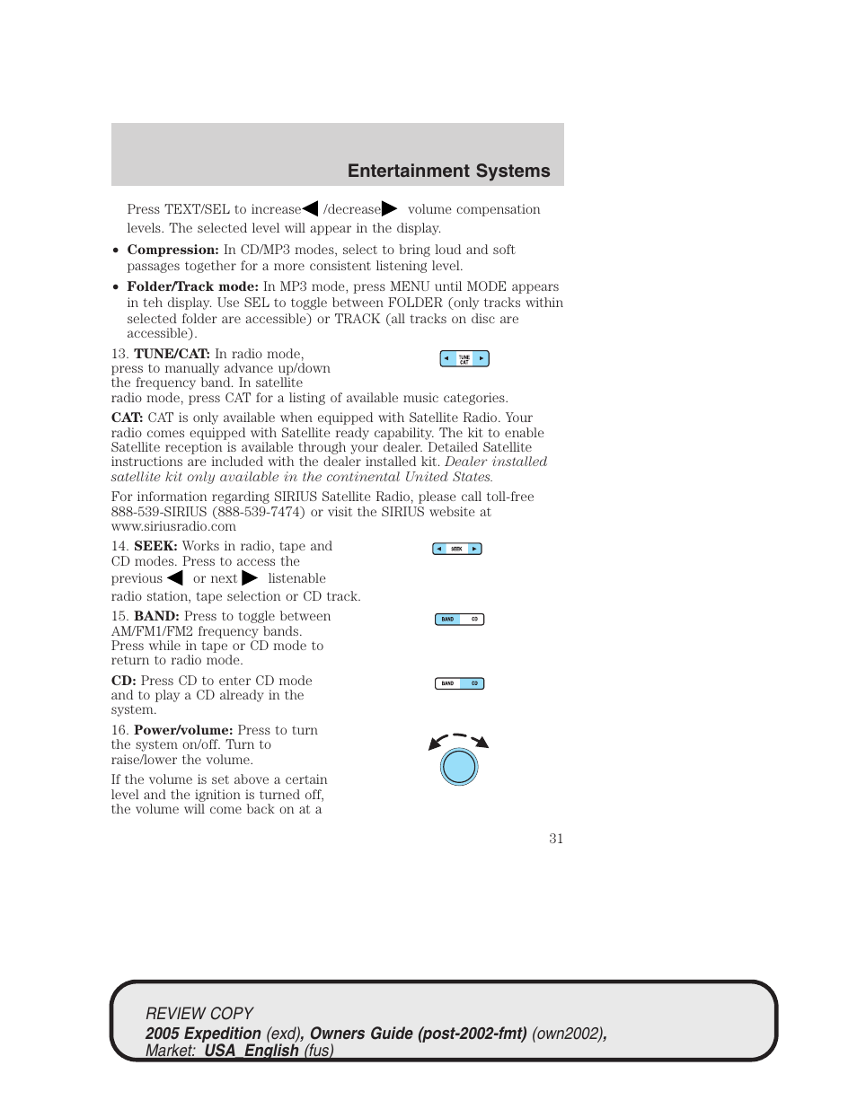 Entertainment systems | FORD 2005 Expedition v.1 User Manual | Page 31 / 368
