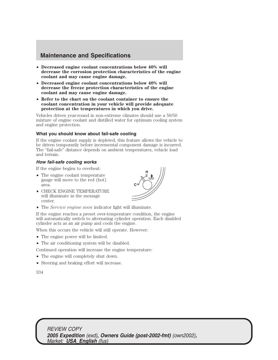 Maintenance and specifications | FORD 2005 Expedition v.1 User Manual | Page 334 / 368