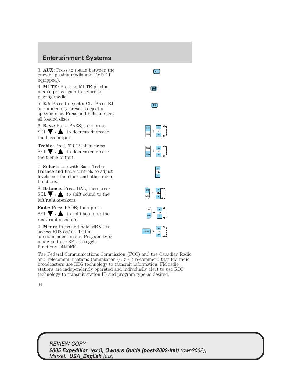 Entertainment systems | FORD 2005 Expedition v.1 User Manual | Page 34 / 368