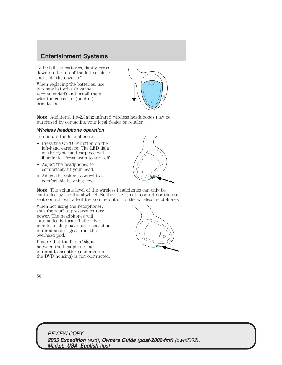 Entertainment systems | FORD 2005 Expedition v.1 User Manual | Page 50 / 368