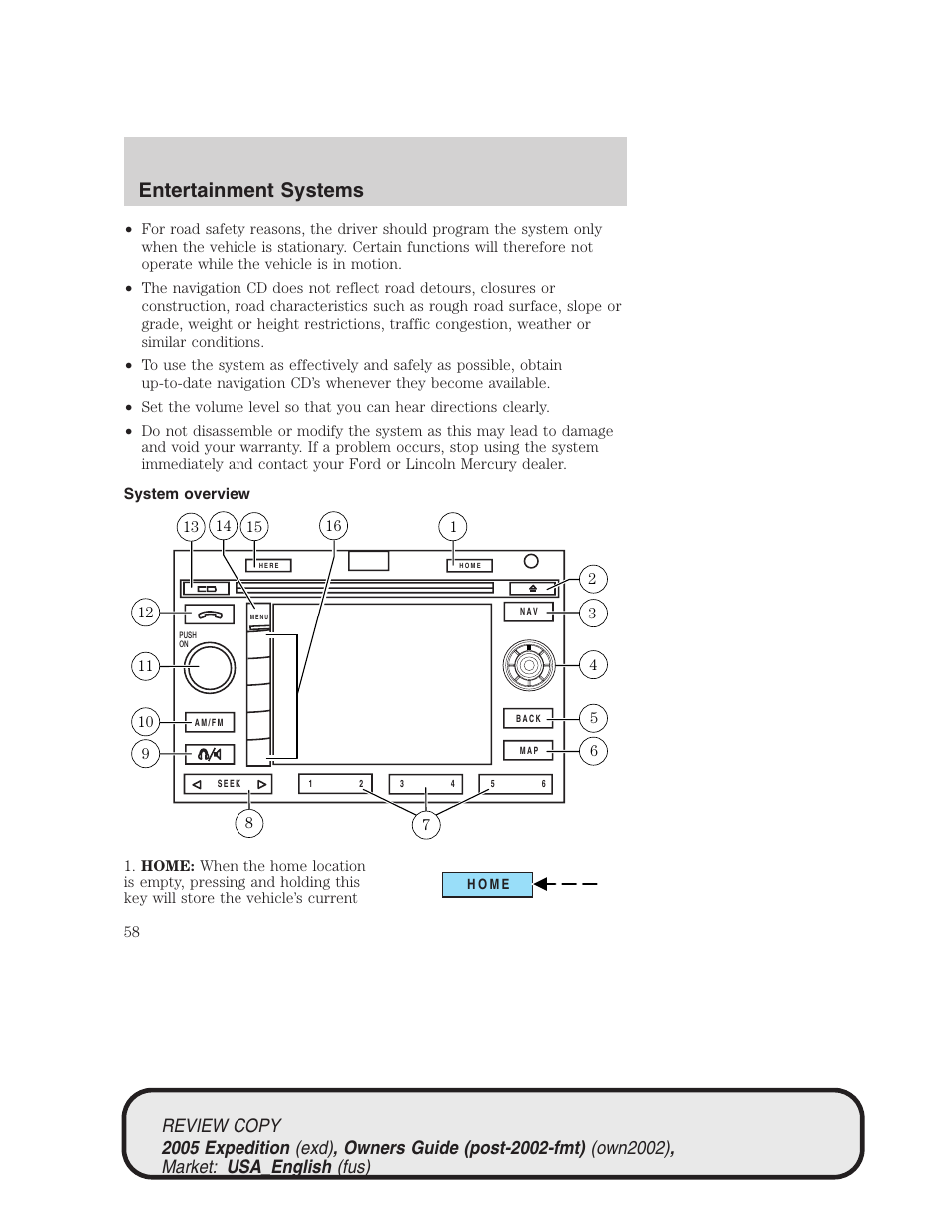 Entertainment systems | FORD 2005 Expedition v.1 User Manual | Page 58 / 368