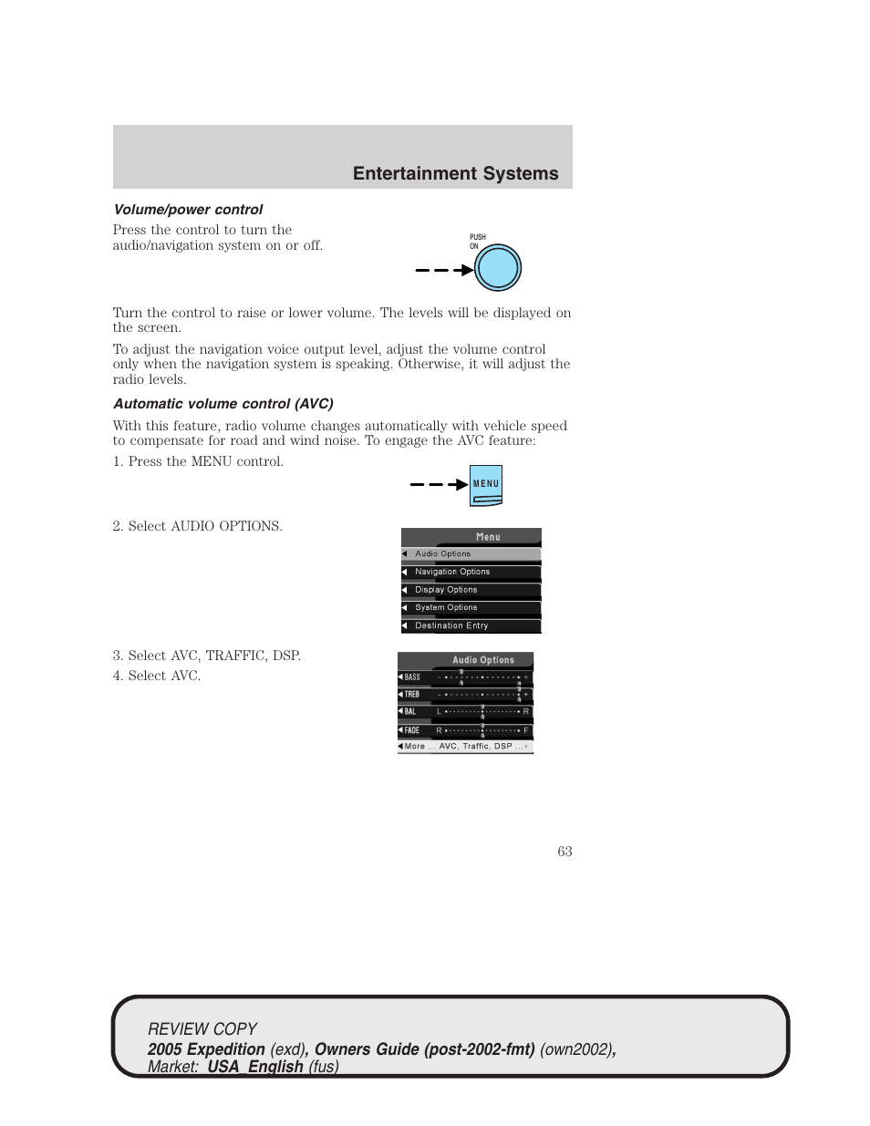 Entertainment systems | FORD 2005 Expedition v.1 User Manual | Page 63 / 368