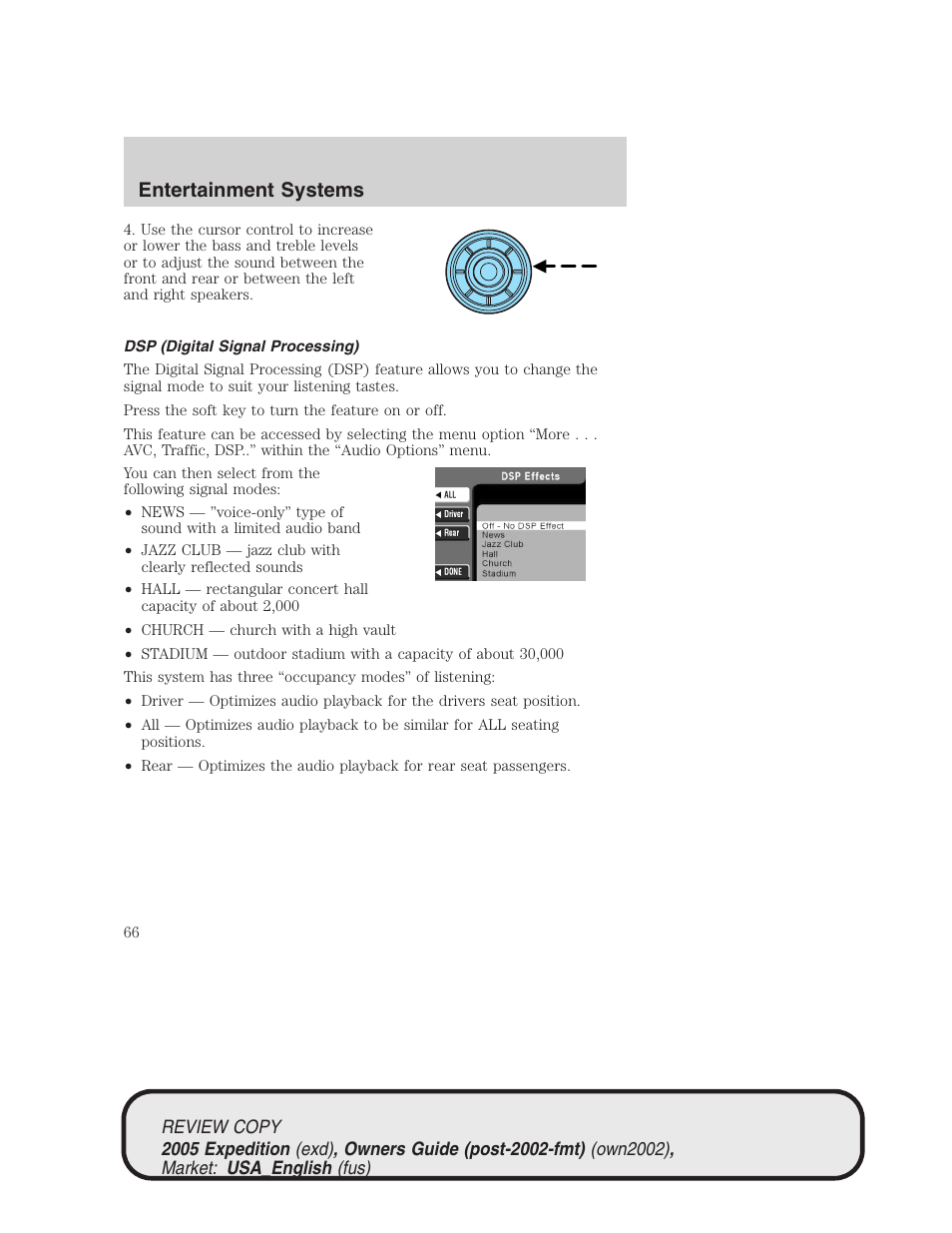 Entertainment systems | FORD 2005 Expedition v.1 User Manual | Page 66 / 368