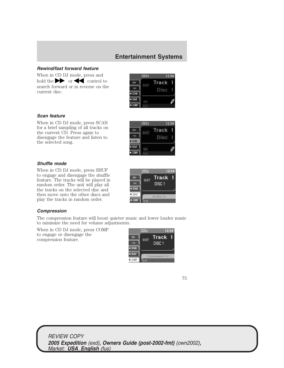 Entertainment systems | FORD 2005 Expedition v.1 User Manual | Page 75 / 368