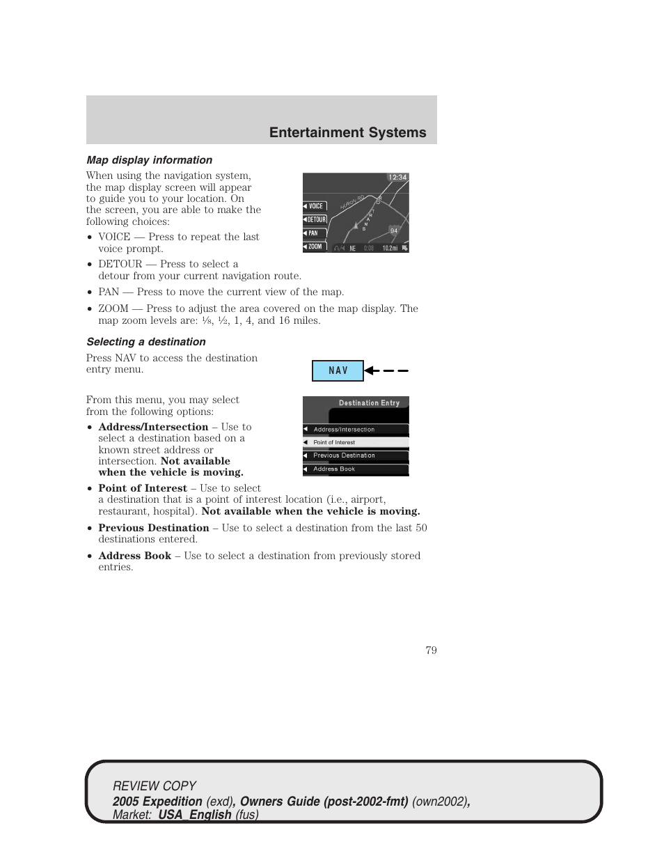 Entertainment systems | FORD 2005 Expedition v.1 User Manual | Page 79 / 368