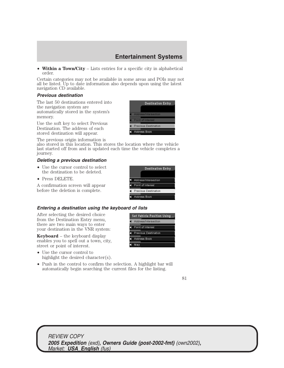 Entertainment systems | FORD 2005 Expedition v.1 User Manual | Page 81 / 368