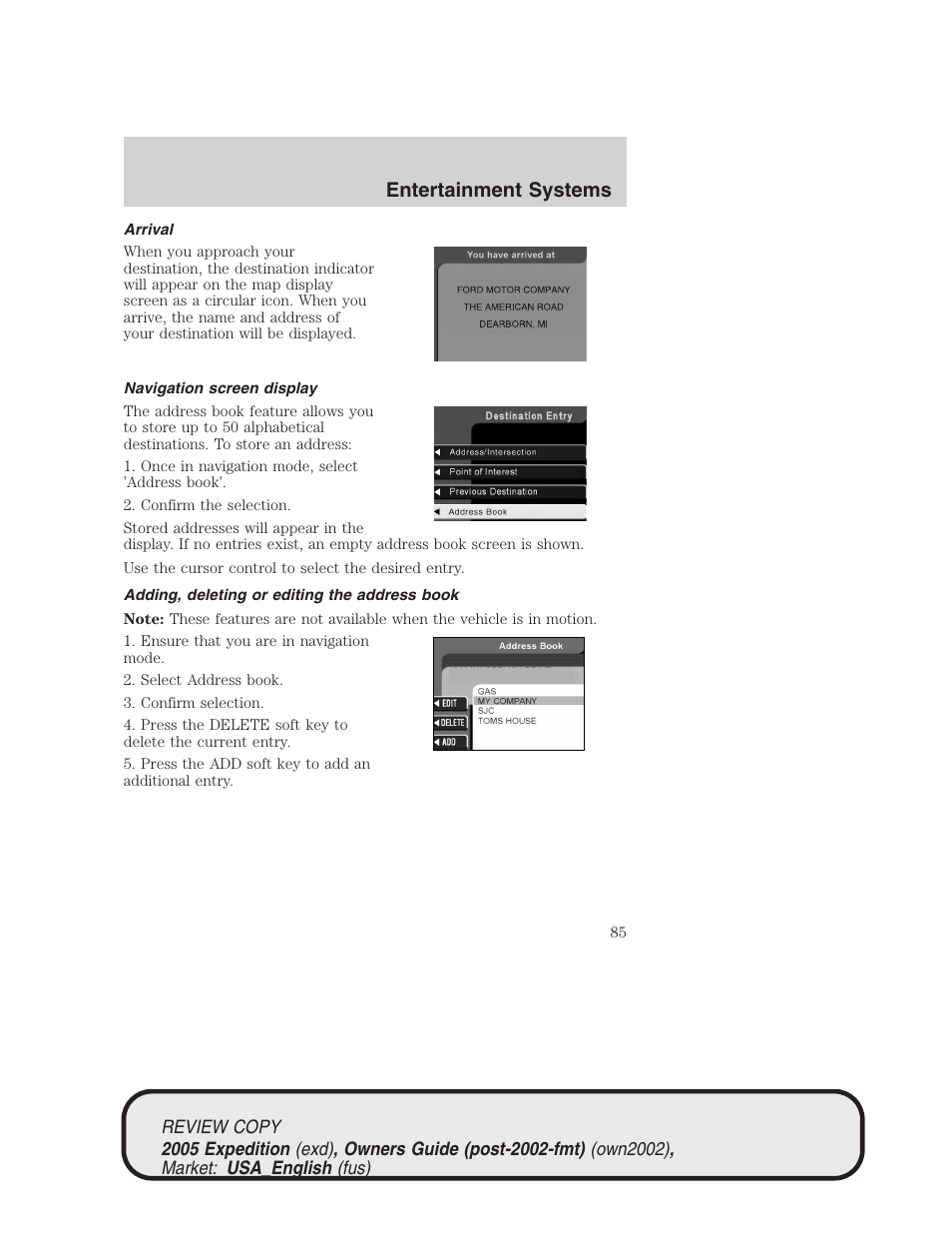 Entertainment systems | FORD 2005 Expedition v.1 User Manual | Page 85 / 368