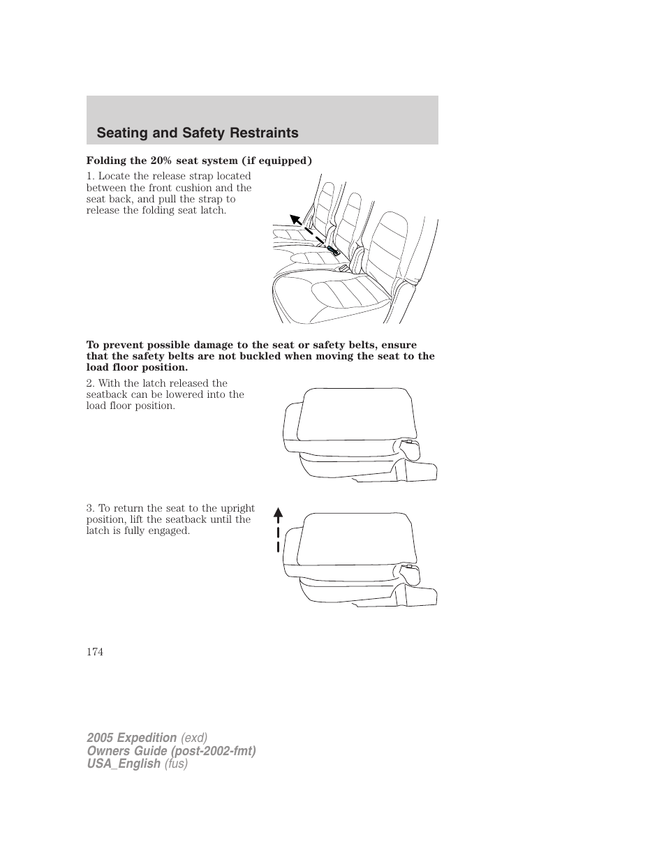 Seating and safety restraints | FORD 2005 Expedition v.2 User Manual | Page 174 / 376