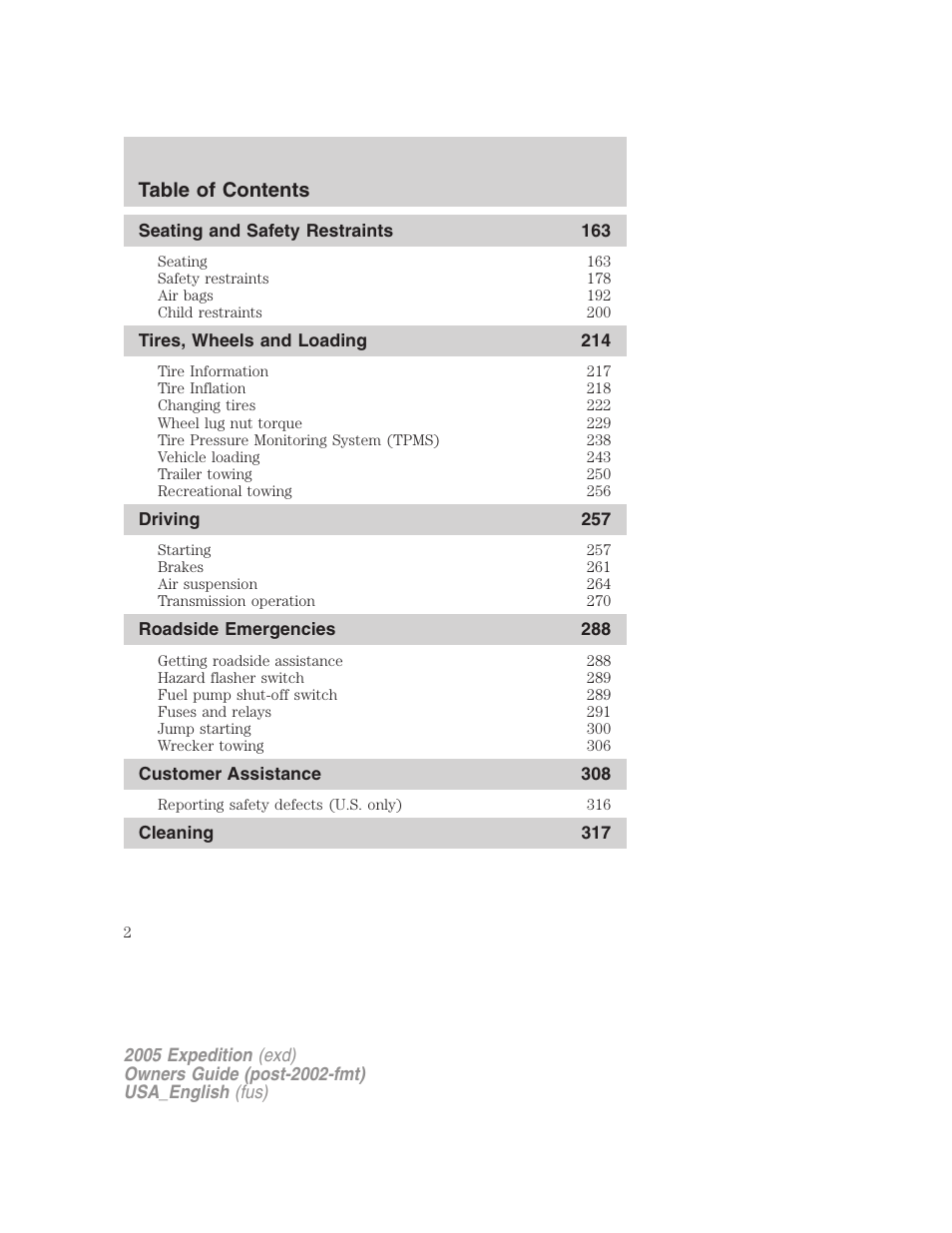 FORD 2005 Expedition v.2 User Manual | Page 2 / 376