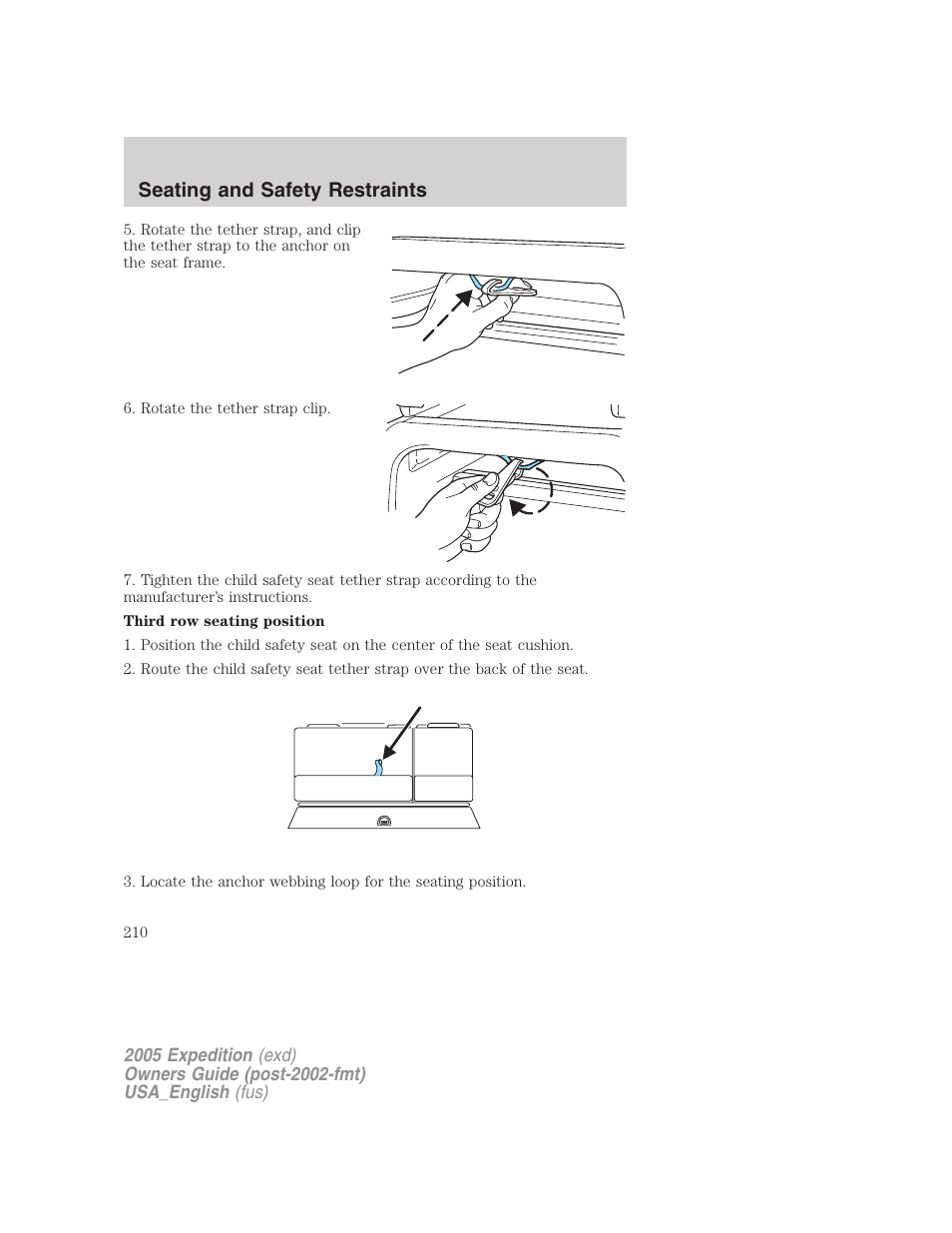 Seating and safety restraints | FORD 2005 Expedition v.2 User Manual | Page 210 / 376