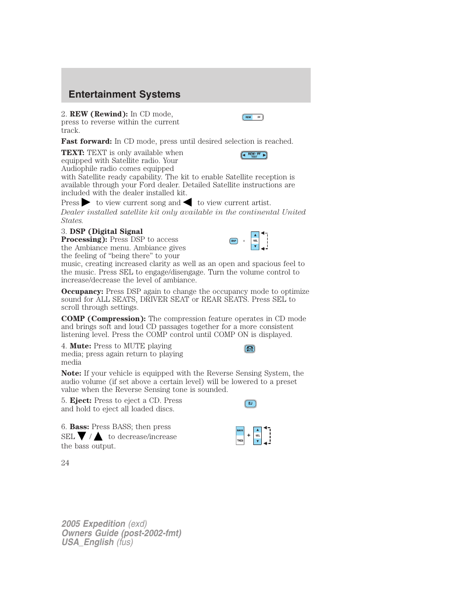 Entertainment systems | FORD 2005 Expedition v.2 User Manual | Page 24 / 376