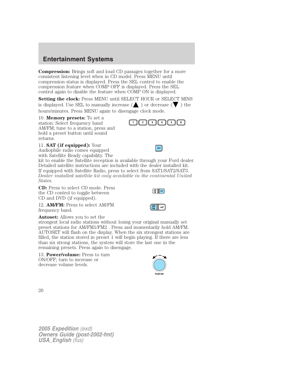 Entertainment systems | FORD 2005 Expedition v.2 User Manual | Page 26 / 376