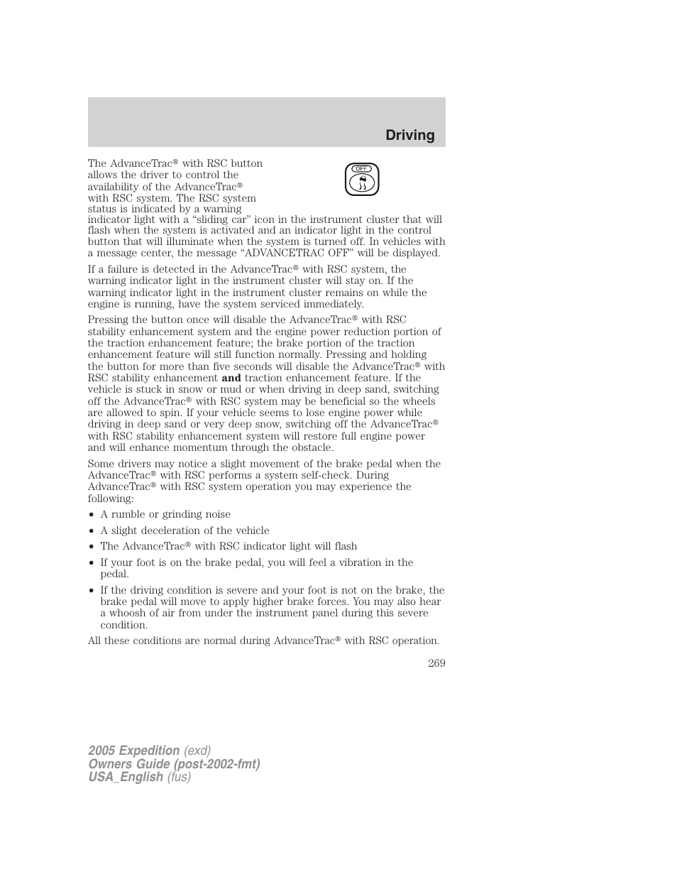 Driving | FORD 2005 Expedition v.2 User Manual | Page 269 / 376