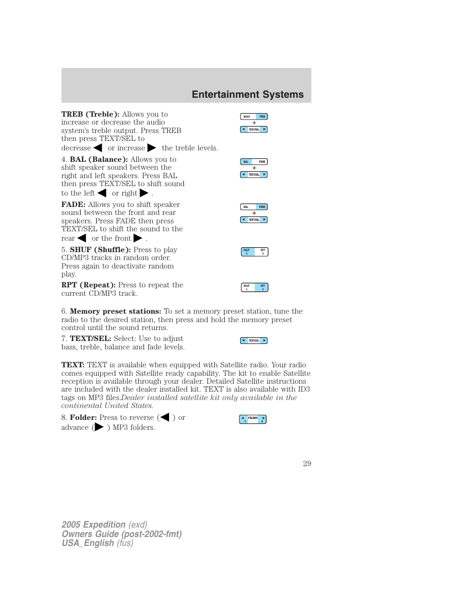 Entertainment systems | FORD 2005 Expedition v.2 User Manual | Page 29 / 376