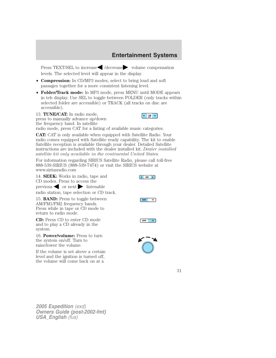 Entertainment systems | FORD 2005 Expedition v.2 User Manual | Page 31 / 376