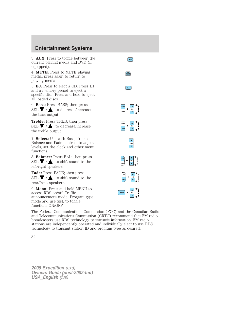 Entertainment systems | FORD 2005 Expedition v.2 User Manual | Page 34 / 376