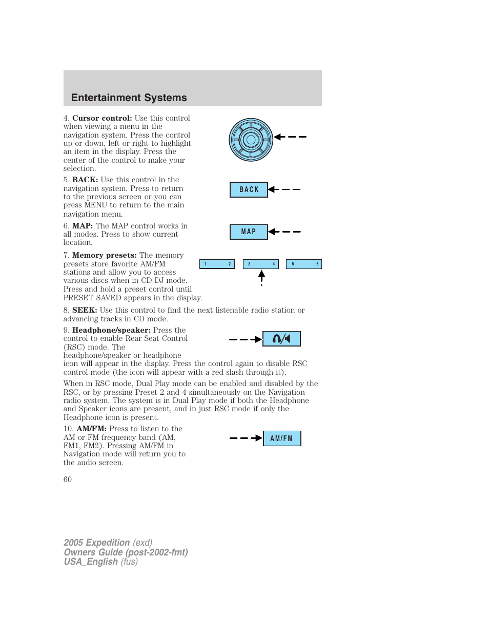 Entertainment systems | FORD 2005 Expedition v.2 User Manual | Page 60 / 376