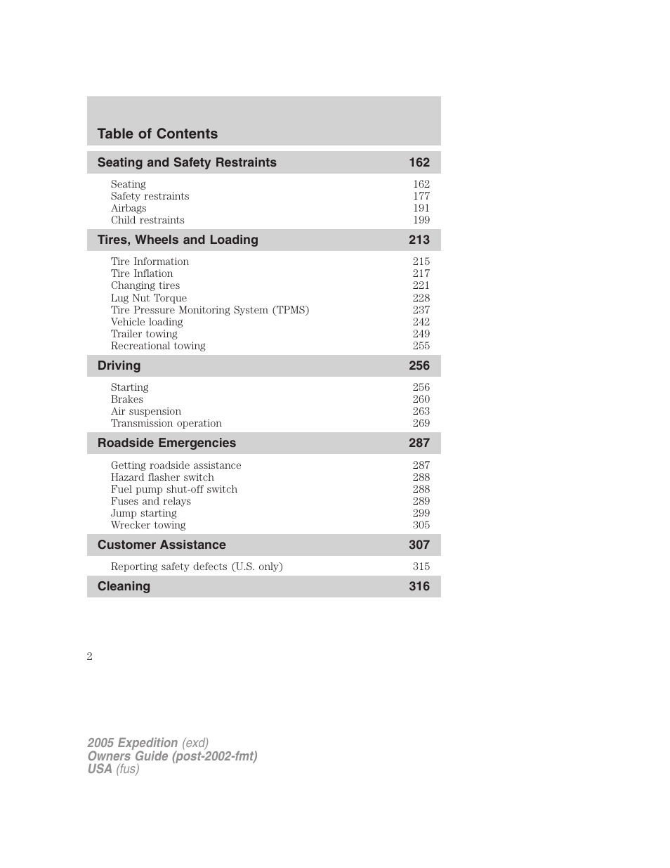 FORD 2005 Expedition v.3 User Manual | Page 2 / 376