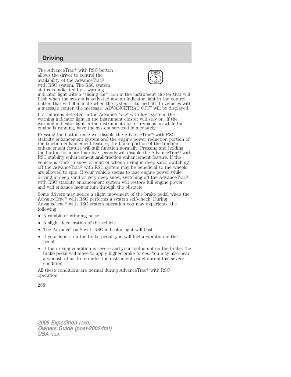 Driving | FORD 2005 Expedition v.3 User Manual | Page 268 / 376