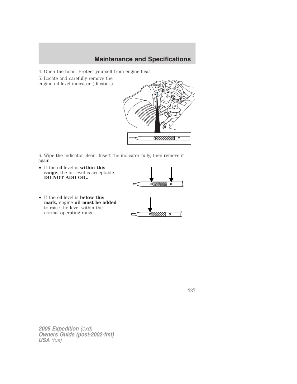 Maintenance and specifications | FORD 2005 Expedition v.3 User Manual | Page 327 / 376