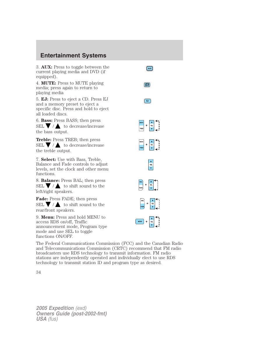 Entertainment systems | FORD 2005 Expedition v.3 User Manual | Page 34 / 376