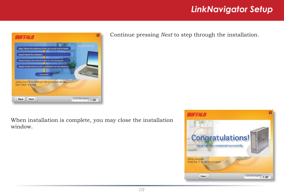 Linknavigator setup | Buffalo Technology LinkStation Live Shared Network Storage User Manual | Page 10 / 76
