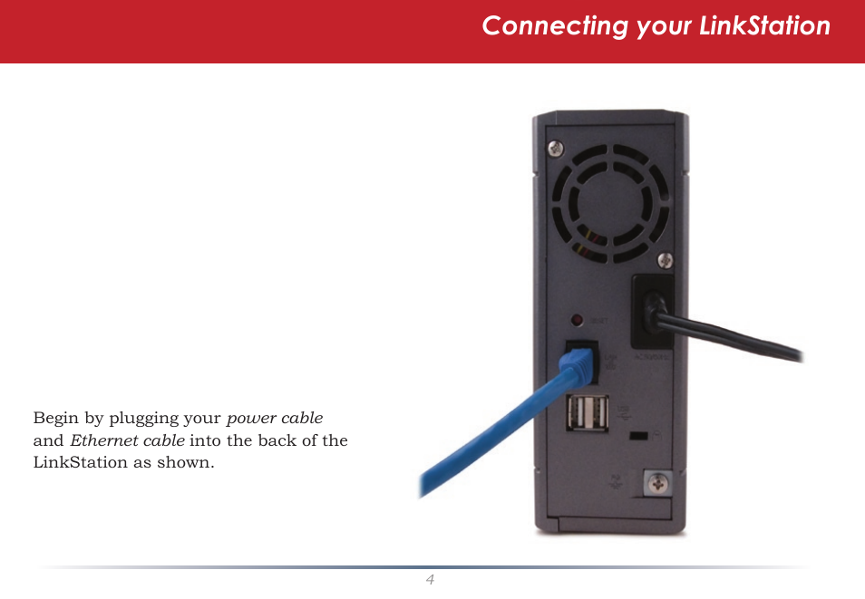 Connecting your linkstation | Buffalo Technology LinkStation Live Shared Network Storage User Manual | Page 4 / 76