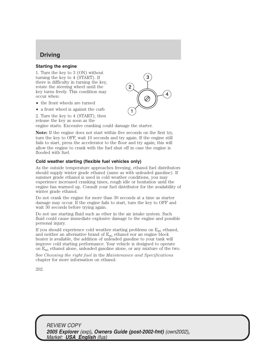 Driving | FORD 2005 Explorer v.1 User Manual | Page 202 / 320