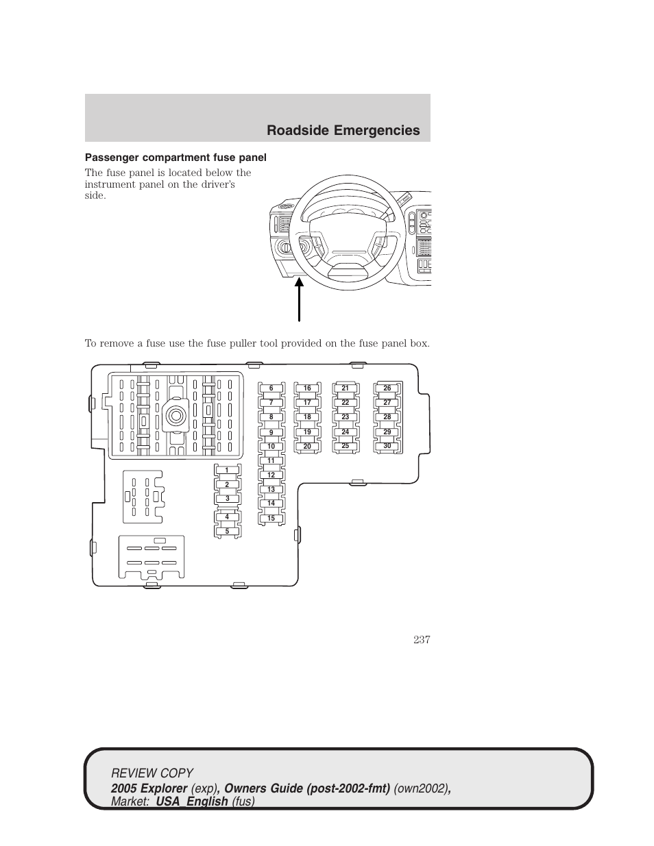 Roadside emergencies | FORD 2005 Explorer v.1 User Manual | Page 237 / 320