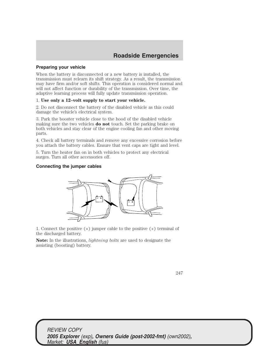 Roadside emergencies | FORD 2005 Explorer v.1 User Manual | Page 247 / 320
