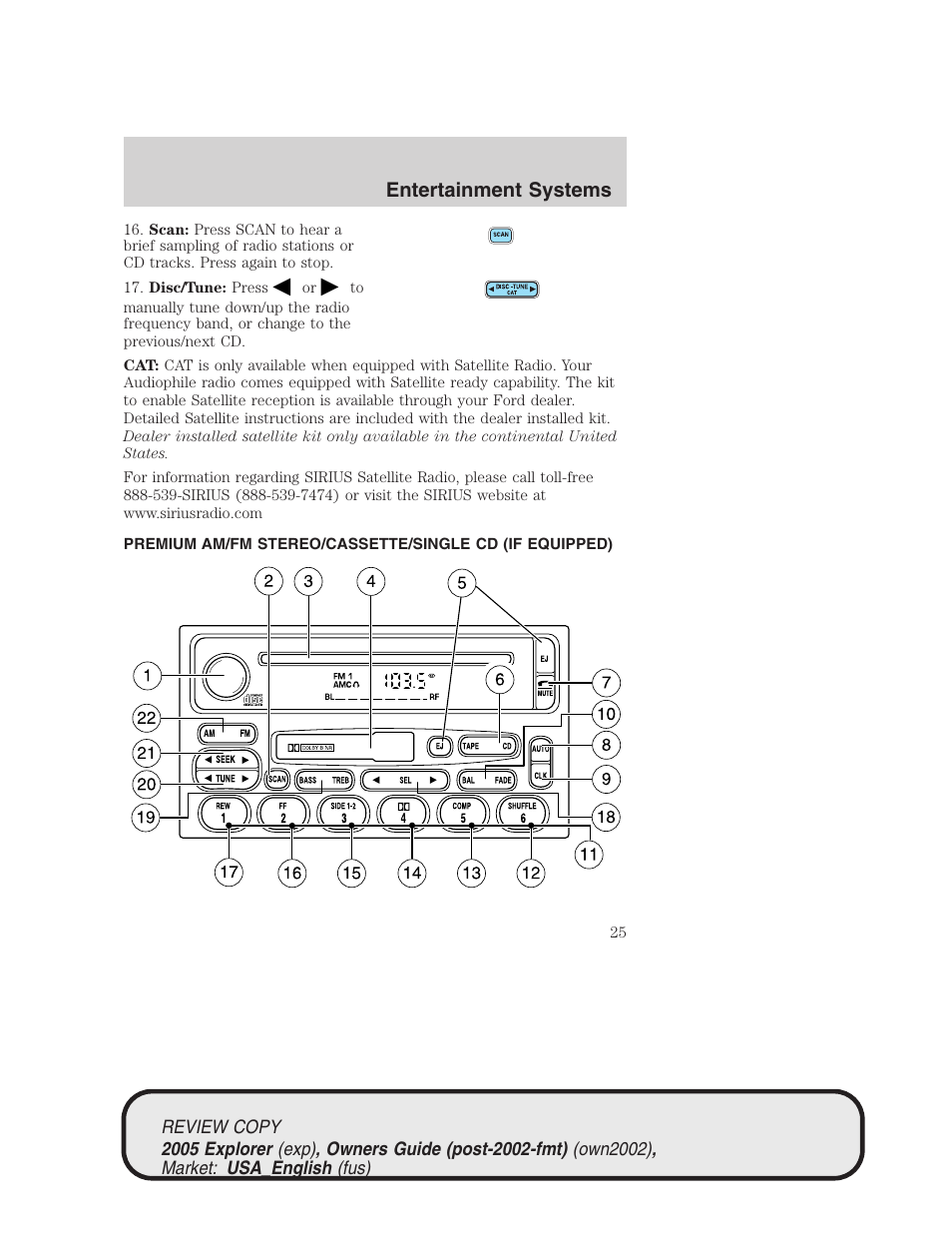 Entertainment systems | FORD 2005 Explorer v.1 User Manual | Page 25 / 320