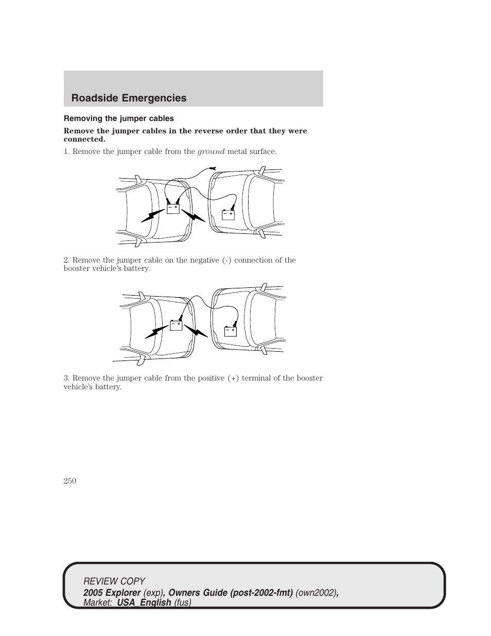 Roadside emergencies | FORD 2005 Explorer v.1 User Manual | Page 250 / 320