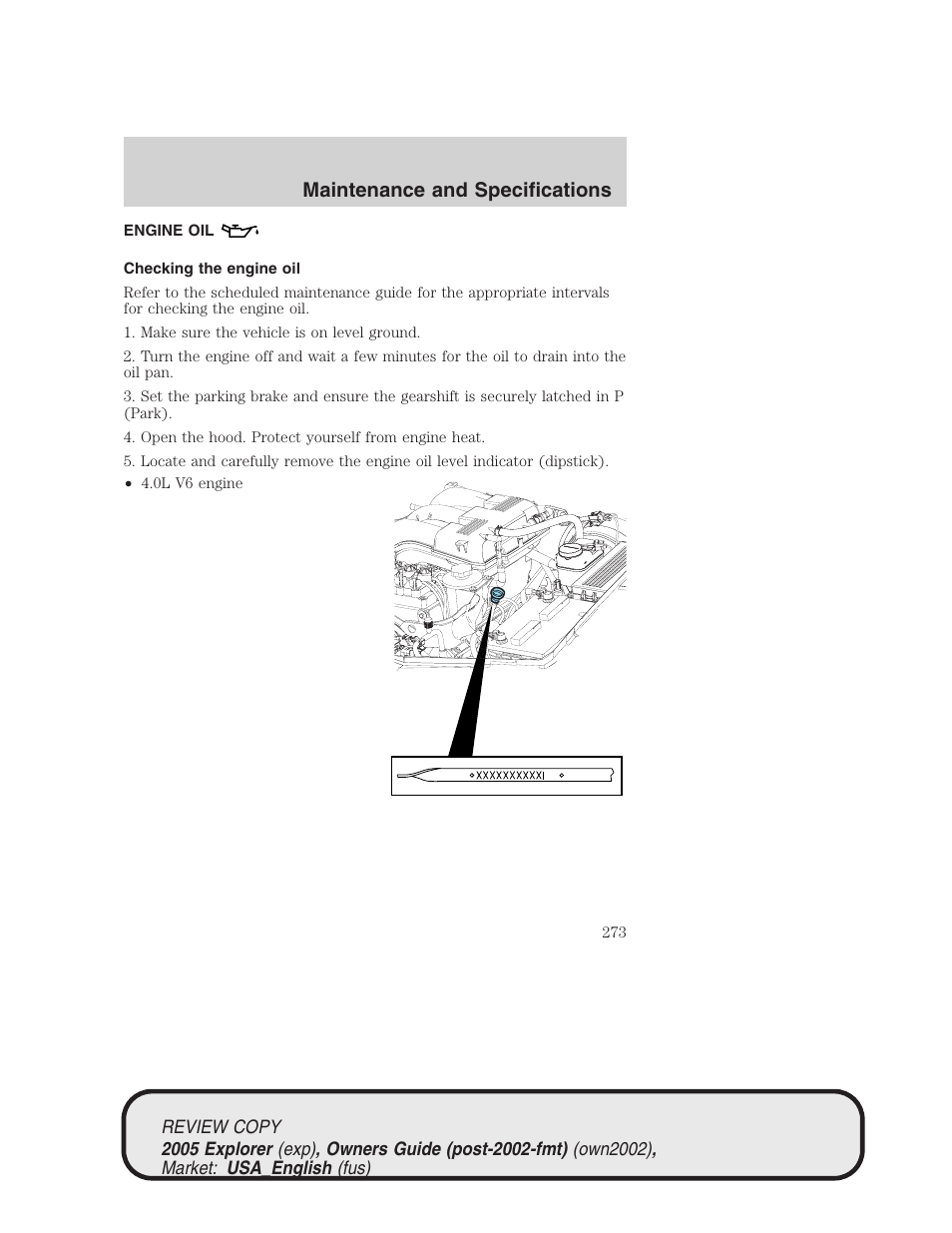 Maintenance and specifications | FORD 2005 Explorer v.1 User Manual | Page 273 / 320